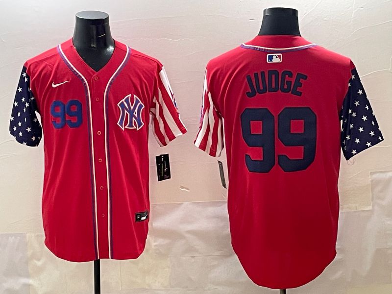 Men New York Yankees #99 Judge Red a generation of national flags Jointly Name 2025 Nike MLB Jersey style 2->new york yankees->MLB Jersey